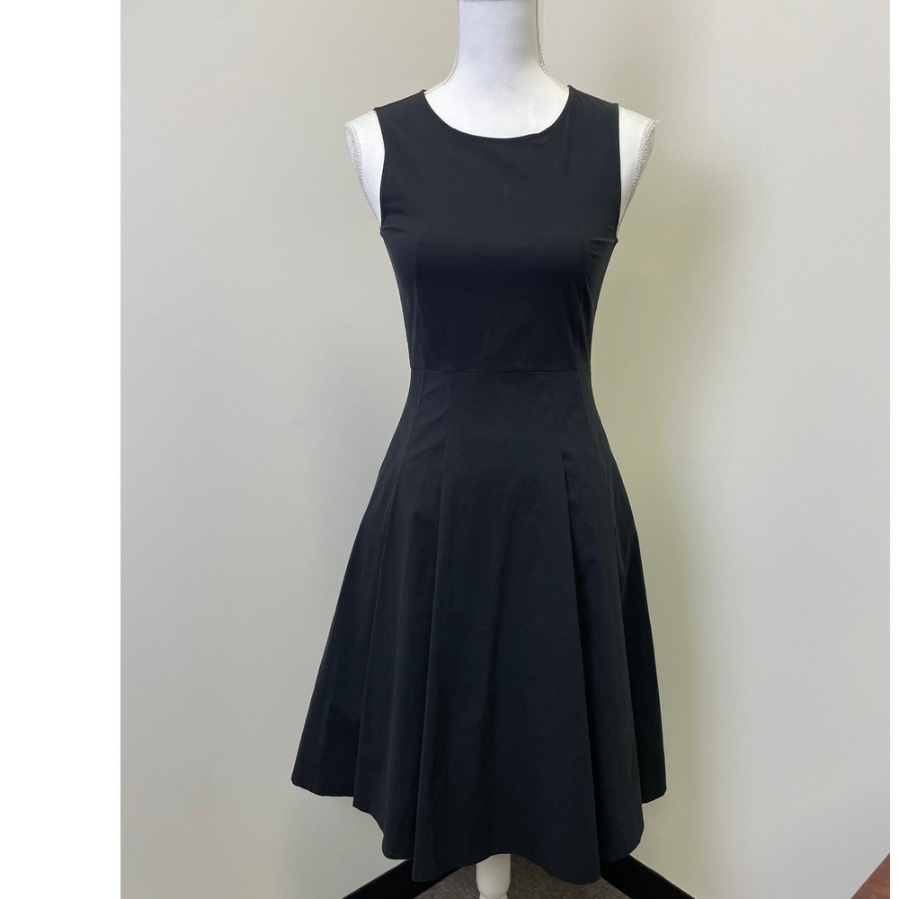 COS Black Fit&Flare Pleated Midi Dress XS Blend Sleeveless